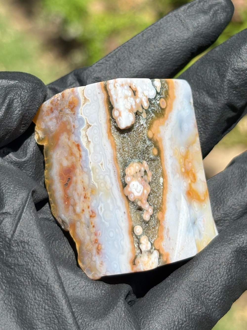 Ocean Jasper Freeform with Druzy - Polished Sea Jasper - Orbicular Jasper